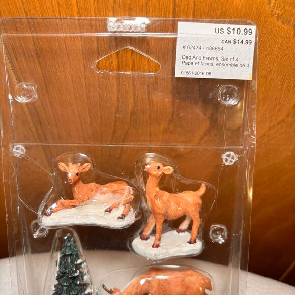 Lemax Deer and Fawns Figurine Set of 4 Christmas Village Accessories - Picture 3 of 5